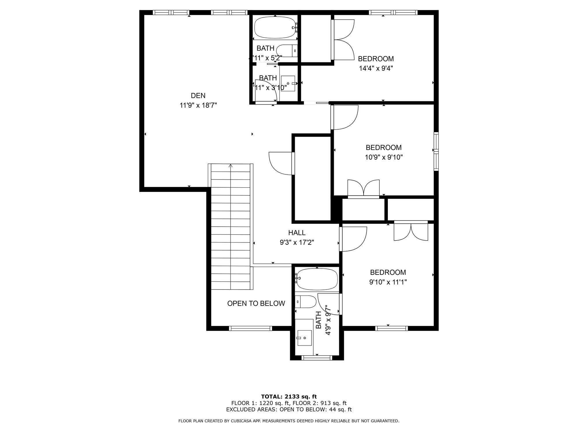 black and white floorplan second floor